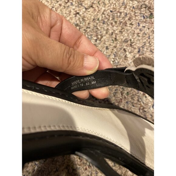 Tory Burch Miller Fringe Flip Flop Thong Sandal Black and White Size: 8M - Picture 7 of 7